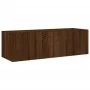 Muebles de TV de pared con luces LED 4 piezas marrón roble de , Muebles TV - Ref: Foro24-3216887, Precio: 162,32 €, Descuento: %