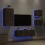 Wand-TV-Möbel mit LED-Lichtern, 4-teilig, in geräucherter Eiche. von , TV-Möbel - Ref: Foro24-3216885, Preis: 164,49 €, Rabat...