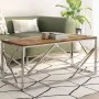 Beistelltisch aus Edelstahl in Silber und recyceltem Massivholz. von , Couchtisch - Ref: Foro24-349944, Preis: 79,93 €, Rabat...
