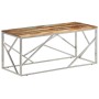 Mesa de centro acero inox plateado y madera maciza reciclada de , Mesas de centro - Ref: Foro24-349944, Precio: 81,20 €, Desc...