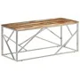 Mesa de centro acero inox plateado y madera maciza reciclada de , Mesas de centro - Ref: Foro24-349944, Precio: 79,93 €, Desc...