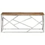 Mesa de centro acero inox plateado y madera maciza reciclada de , Mesas de centro - Ref: Foro24-349944, Precio: 79,93 €, Desc...
