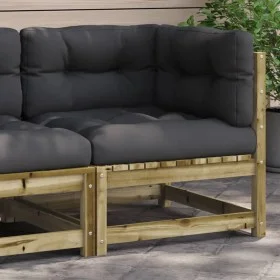 Gartenecksofa mit Kissen aus imprägniertem Kiefernholz von , Modulare Sofas für den Außenbereich - Ref: Foro24-838068, Preis:...