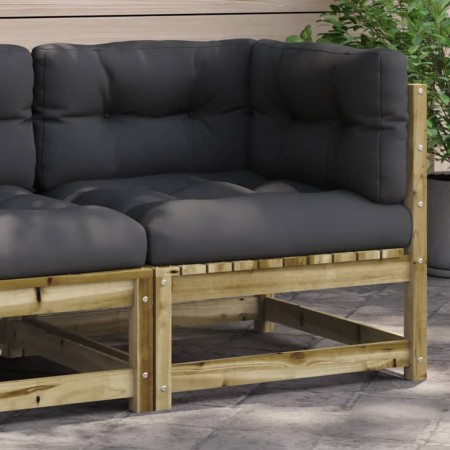 Sofá esquinero de jardín con cojines madera de pino impregnada by , Modular outdoor sofas - Ref: Foro24-838068, Price: 98,14 ...