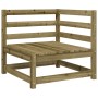 Sofá esquinero de jardín con cojines madera de pino impregnada by , Modular outdoor sofas - Ref: Foro24-838068, Price: 98,14 ...