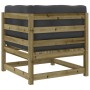 Sofá esquinero de jardín con cojines madera de pino impregnada by , Modular outdoor sofas - Ref: Foro24-838068, Price: 98,14 ...