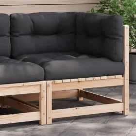 Sofá de equina con cojines madera maciza de pino by , Modular outdoor sofas - Ref: Foro24-838061, Price: 118,31 €, Discount: %