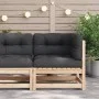 Sofá de equina con cojines madera maciza de pino by , Modular outdoor sofas - Ref: Foro24-838061, Price: 118,31 €, Discount: %