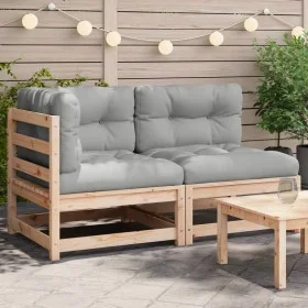 Zweisitzer-Gartensofa mit massivem Kiefernholz und Kissen. von , Modulare Sofas für den Außenbereich - Ref: Foro24-838118, Pr...