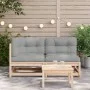 Zweisitzer-Gartensofa mit massivem Kiefernholz und Kissen. von , Modulare Sofas für den Außenbereich - Ref: Foro24-838118, Pr...