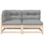 Zweisitzer-Gartensofa mit massivem Kiefernholz und Kissen. von , Modulare Sofas für den Außenbereich - Ref: Foro24-838118, Pr...
