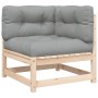 Sofá de jardín de 2 plazas con cojines madera maciza de pino by , Modular outdoor sofas - Ref: Foro24-838118, Price: 142,65 €...