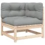 Zweisitzer-Gartensofa mit massivem Kiefernholz und Kissen. von , Modulare Sofas für den Außenbereich - Ref: Foro24-838118, Pr...