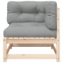 Sofá de jardín de 2 plazas con cojines madera maciza de pino by , Modular outdoor sofas - Ref: Foro24-838118, Price: 142,65 €...
