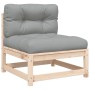 Sofá de jardín de 2 plazas con cojines madera maciza de pino by , Modular outdoor sofas - Ref: Foro24-838118, Price: 142,65 €...