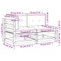 Sofá de jardín de 2 plazas con cojines madera maciza de pino by , Modular outdoor sofas - Ref: Foro24-838118, Price: 142,65 €...