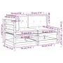Zweisitzer-Gartensofa mit massivem Kiefernholz und Kissen. von , Modulare Sofas für den Außenbereich - Ref: Foro24-838118, Pr...