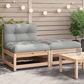 Sofá de jardín sin reposabrazos con cojines y reposapiés by , Modular outdoor sofas - Ref: Foro24-838126, Price: 112,72 €, Di...