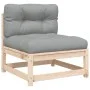 Sofá de jardín sin reposabrazos con cojines y reposapiés by , Modular outdoor sofas - Ref: Foro24-838126, Price: 112,72 €, Di...