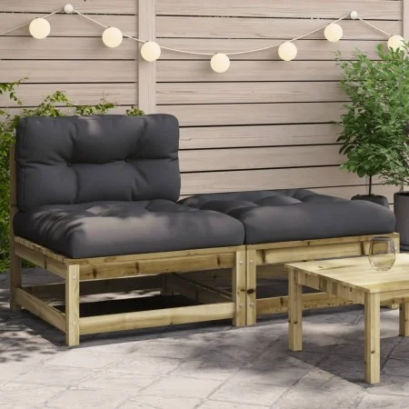 Gartensofa ohne Armlehnen mit Kissen und Fußstütze von , Modulare Sofas für den Außenbereich - Ref: Foro24-838132, Preis: 130...