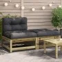 Sofá de jardín sin reposabrazos con cojines y reposapiés by , Modular outdoor sofas - Ref: Foro24-838132, Price: 130,08 €, Di...
