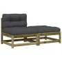 Sofá de jardín sin reposabrazos con cojines y reposapiés by , Modular outdoor sofas - Ref: Foro24-838132, Price: 130,08 €, Di...