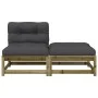Sofá de jardín sin reposabrazos con cojines y reposapiés by , Modular outdoor sofas - Ref: Foro24-838132, Price: 130,08 €, Di...