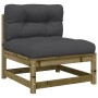 Sofá de jardín sin reposabrazos con cojines y reposapiés by , Modular outdoor sofas - Ref: Foro24-838132, Price: 131,09 €, Di...