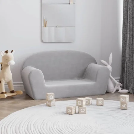 Zweiplätziges Kinder-Sofa aus weichem hellgrauem Plüsch. von , Baby- und Kleinkindmöbel - Ref: Foro24-356987, Preis: 45,02 €,...