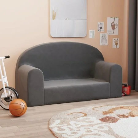 Sofá para niños de 2 plazas felpa suave gris antracita by , Baby and Toddler Furniture - Ref: Foro24-357012, Price: 49,57 €, ...