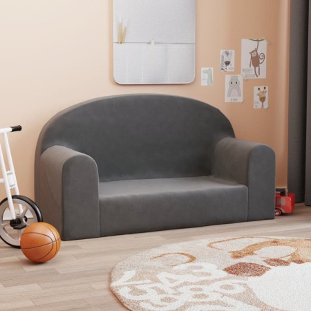 Sofá para niños de 2 plazas felpa suave gris antracita by , Baby and Toddler Furniture - Ref: Foro24-357012, Price: 48,76 €, ...