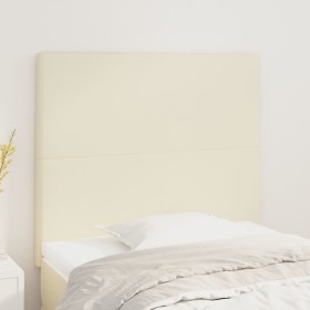 Cabeceros 2 unidades cuero sintético color crema 90x5x78/88cm