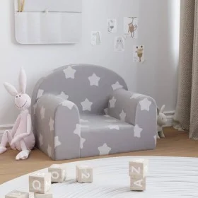 Kinder-Sofa aus weichem hellgrauem Plüsch mit Sternen von , Baby- und Kleinkindmöbel - Ref: Foro24-357004, Preis: 41,72 €, Ra...