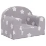 Sofá para niños felpa suave gris claro con estrellas de , Mobiliario para bebés y niños pequeños - Ref: Foro24-357004, Precio...