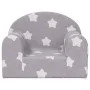 Sofá para niños felpa suave gris claro con estrellas de , Mobiliario para bebés y niños pequeños - Ref: Foro24-357004, Precio...