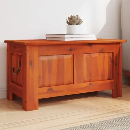 Baúl de almacenamiento con tapa madera maciza de acacia marrón by , Storage trunks - Ref: Foro24-364914, Price: 71,17 €, Disc...