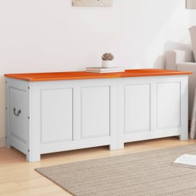 Baúl de almacenaje con tapa madera de acacia marrón y blanco by , Storage trunks - Ref: Foro24-364921, Price: 265,78 €, Disco...