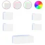 Muebles de TV de pared con LED 6 pzas madera ingeniería blanco by , TV Furniture - Ref: Foro24-3216811, Price: 176,39 €, Disc...