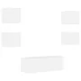 Muebles de TV de pared con LED 6 pzas madera ingeniería blanco by , TV Furniture - Ref: Foro24-3216811, Price: 176,39 €, Disc...