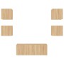 Muebles TV pared con LED 6 pzas madera ingeniería roble Sonoma by , TV Furniture - Ref: Foro24-3216813, Price: 170,61 €, Disc...