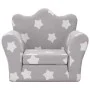 Kinder-Schlafsofa aus weichem hellgrauem Plüsch mit Sternen von , Baby- und Kleinkindmöbel - Ref: Foro24-357052, Preis: 48,81...
