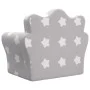Kinder-Schlafsofa aus weichem hellgrauem Plüsch mit Sternen von , Baby- und Kleinkindmöbel - Ref: Foro24-357052, Preis: 48,81...