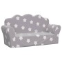 Sofá de niños de 2 plazas felpa suave gris claro con estrellas by , Baby and Toddler Furniture - Ref: Foro24-357046, Price: 4...