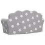 Sofá de niños de 2 plazas felpa suave gris claro con estrellas by , Baby and Toddler Furniture - Ref: Foro24-357046, Price: 4...