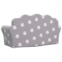 Sofá de niños de 2 plazas felpa suave gris claro con estrellas by , Baby and Toddler Furniture - Ref: Foro24-357046, Price: 4...