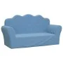 Sofá para niños de 2 plazas de felpa suave azul de , Mobiliario para bebés y niños pequeños - Ref: Foro24-357050, Precio: 54,...