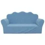 Sofá para niños de 2 plazas de felpa suave azul de , Mobiliario para bebés y niños pequeños - Ref: Foro24-357050, Precio: 54,...