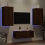 TV-Wandmöbel mit LED-Beleuchtung, 4-teilig, aus braunem Eichen-Ingenieurholz. von , TV-Möbel - Ref: Foro24-3216824, Preis: 18...