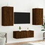TV-Wandmöbel mit LED-Beleuchtung, 4-teilig, aus braunem Eichen-Ingenieurholz. von , TV-Möbel - Ref: Foro24-3216824, Preis: 18...