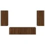 Muebles TV pared con LED 4 pzas madera ingeniería marrón roble by , TV Furniture - Ref: Foro24-3216845, Price: 170,09 €, Disc...
